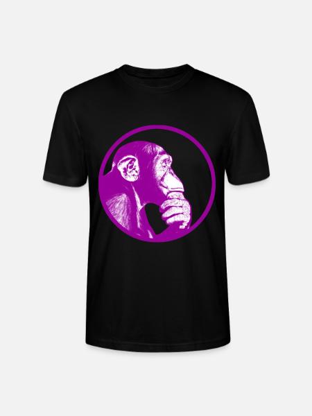Think after monkey chimpanzee - Stanley/Stella CRAFTER Unisex Organic T-Shirt - black
