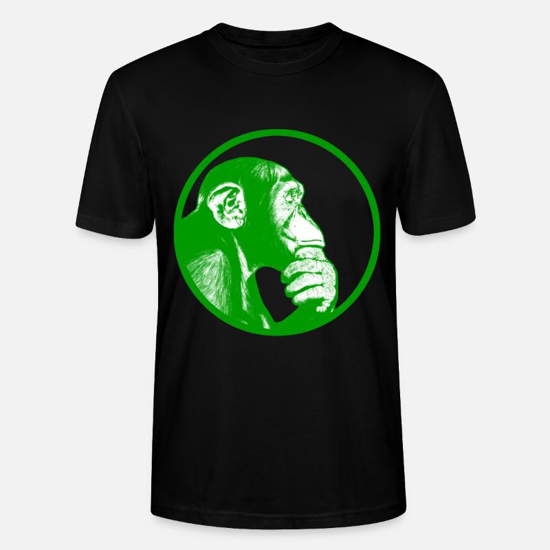 Pensez à des chimpanzés singes - T-shirt bio CRAFTER Stanley Stella Unisexe - noir
