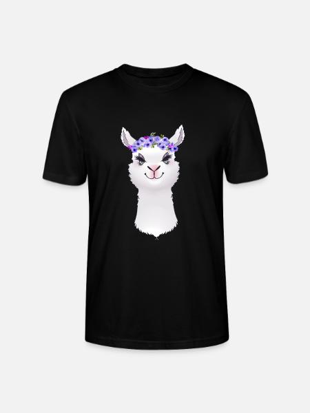 Llama alpaca animal - Stanley/Stella CRAFTER Unisex Organic T-Shirt - black