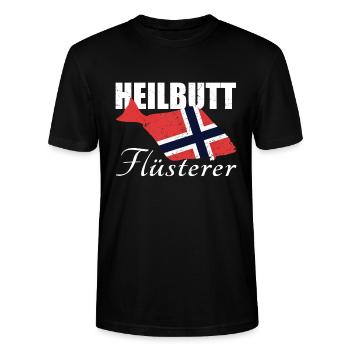 Heilbutt Flüsterer - Stanley/Stella Unisex Bio-T-Shirt CRAFTER - Schwarz - Vorne - Alina (178cm) & Michal (187cm)