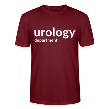 Le médecin du service d'urologie - T-shirt bio CRAFTER Stanley Stella Unisexe - bordeaux - Devant - Alina (178cm) & Michal (187cm)