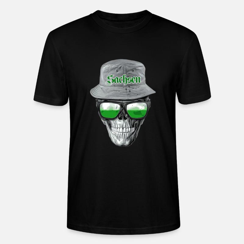Sachsen Skull - Stanley/Stella Unisex Bio-T-Shirt CRAFTER - Schwarz
