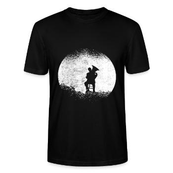 Tuba Tubist Tubaspieler Blechblasinstrument Musik - Stanley/Stella Unisex Bio-T-Shirt CRAFTER - Schwarz - Vorne - Alina (178cm) & Michal (187cm)