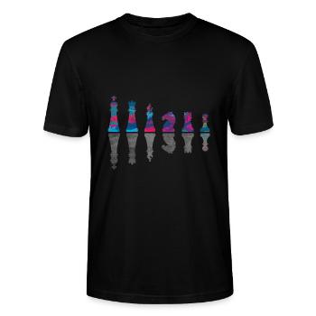 Les pièces d’échecs Jeu d’échecs - T-shirt bio CRAFTER Stanley Stella Unisexe - noir - Devant - Alina (178cm) & Michal (187cm)