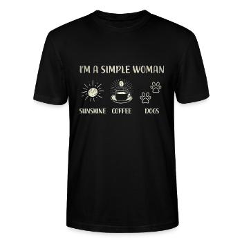 Frauen Kaffee Hunde Spruch Lustig sprüche - Stanley/Stella Unisex Bio-T-Shirt CRAFTER - Schwarz - Vorne - Alina (178cm) & Michal (187cm)