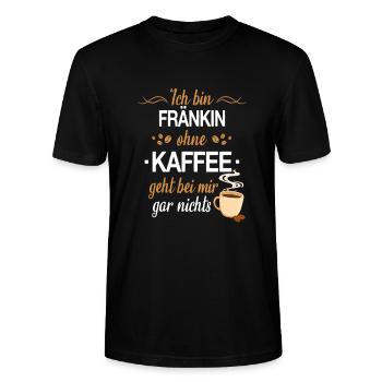 Franken Franke Fränkin Fränkisch Heimat Spruch - Stanley/Stella Unisex Bio-T-Shirt CRAFTER - Schwarz - Vorne - Alina (178cm) & Michal (187cm)