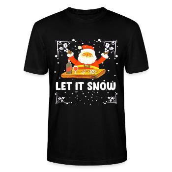 Weihnachtsmann Kokain Weihnachten - Stanley/Stella Unisex Bio-T-Shirt CRAFTER - Schwarz - Vorne - Alina (178cm) & Michal (187cm)