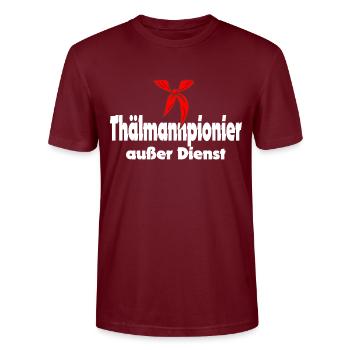 Thälmannpionier außer Dienst - Stanley/Stella Unisex Bio-T-Shirt CRAFTER - Burgunderrot - Vorne - Alina (178cm) & Michal (187cm)