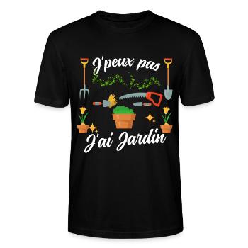 Je peux pas j'ai jardin pour mes parents - T-shirt bio CRAFTER Stanley Stella Unisexe - noir - Devant - Alina (178cm) & Michal (187cm)