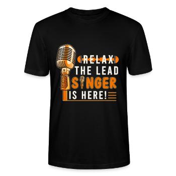 Leadzanger Singer Singer Singing Karaoke Music - Stanley/Stella Uniseks bio-T-shirt CRAFTER - zwart - Voor - Alina (178cm) & Michal (187cm)