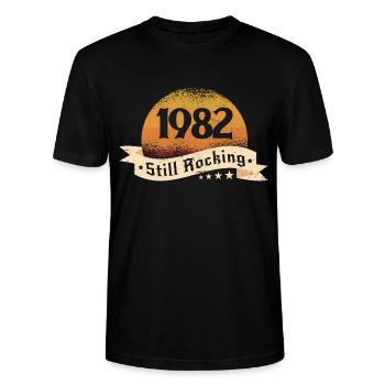 1982 - Stanley/Stella CRAFTER Unisex Organic T-Shirt - black - Front - Alina (178cm) & Michal (187cm)