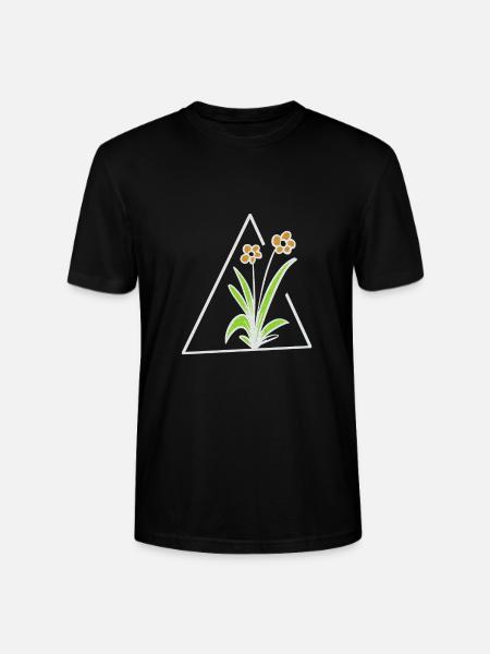 flower triangle - Stanley/Stella CRAFTER Unisex Organic T-Shirt - black