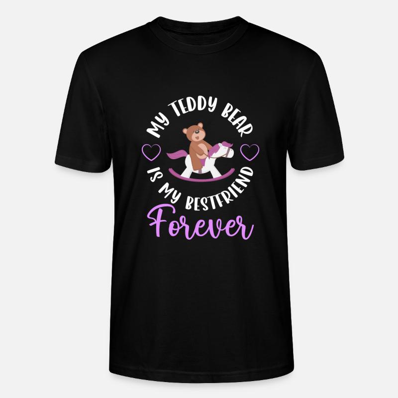Teddy Kind Süß Stofftier - Stanley/Stella Unisex Bio-T-Shirt CRAFTER - Schwarz