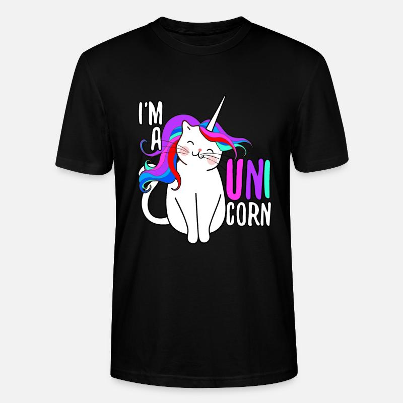Einhorn Katze Geschenk - Stanley/Stella Unisex Bio-T-Shirt CRAFTER - Schwarz
