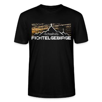 Fichtelgebirge Fichtelhills Sonnensturm - Stanley/Stella Unisex Bio-T-Shirt CRAFTER - Schwarz - Vorne - Alina (178cm) & Michal (187cm)