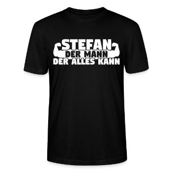 Stefan Der Mann Der Alles kann - Stanley/Stella Unisex Bio-T-Shirt CRAFTER - Schwarz - Vorne - Alina (178cm) & Michal (187cm)