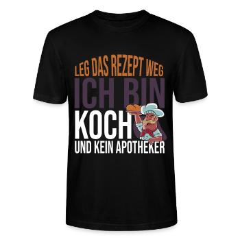 Leg das Rezept weg Ich bin Koch und kein Apotheker - Stanley/Stella Unisex Bio-T-Shirt CRAFTER - Schwarz - Vorne - Alina (178cm) & Michal (187cm)