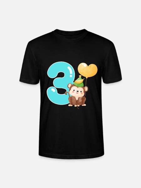 3rd birthday. three years gift - Stanley/Stella CRAFTER Unisex Organic T-Shirt - black