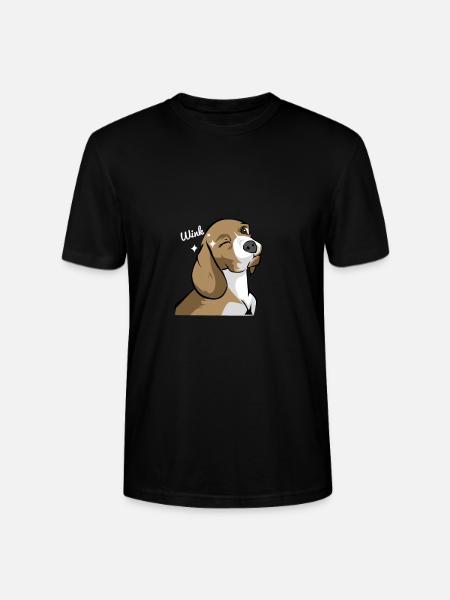 Beagle Dackel Zwinkern Geschenkidee - Stanley/Stella Unisex Bio-T-Shirt CRAFTER - Schwarz