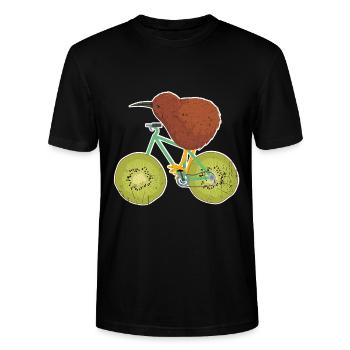 Cadeau vélo kiwi - T-shirt bio CRAFTER Stanley Stella Unisexe - noir - Devant - Alina (178cm) & Michal (187cm)