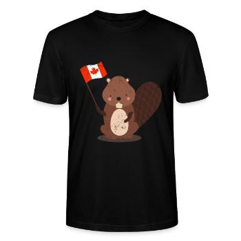 Biber - Stanley/Stella Unisex Bio-T-Shirt CRAFTER - Schwarz - Vorne - Alina (178cm) & Michal (187cm)