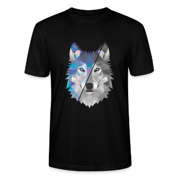 WOLF MOTIV GESCHENK KINDER MANN FRAU IDEE - Stanley/Stella Unisex Bio-T-Shirt CRAFTER - Schwarz - Vorne - Alina (178cm) & Michal (187cm)