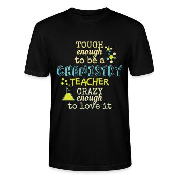 Lustiger Chemie Lehrer Spruch Chemie Fan - Stanley/Stella Unisex Bio-T-Shirt CRAFTER - Schwarz - Vorne - Alina (178cm) & Michal (187cm)