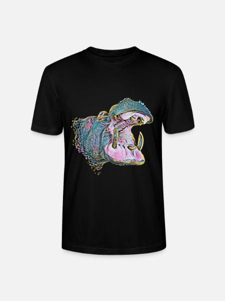 hippo - Stanley/Stella CRAFTER Unisex Organic T-Shirt - black