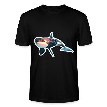 Orca - T-shirt bio CRAFTER Stanley Stella Unisexe - noir - Devant - Alina (178cm) & Michal (187cm)