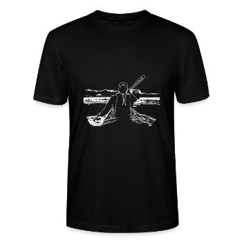 kayak - T-shirt bio CRAFTER Stanley Stella Unisexe - noir - Devant - Alina (178cm) & Michal (187cm)