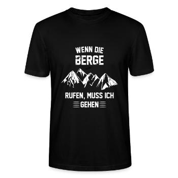 Berge Wandern Wanderer Natur Geschenk - Stanley/Stella Unisex Bio-T-Shirt CRAFTER - Schwarz - Vorne - Alina (178cm) & Michal (187cm)