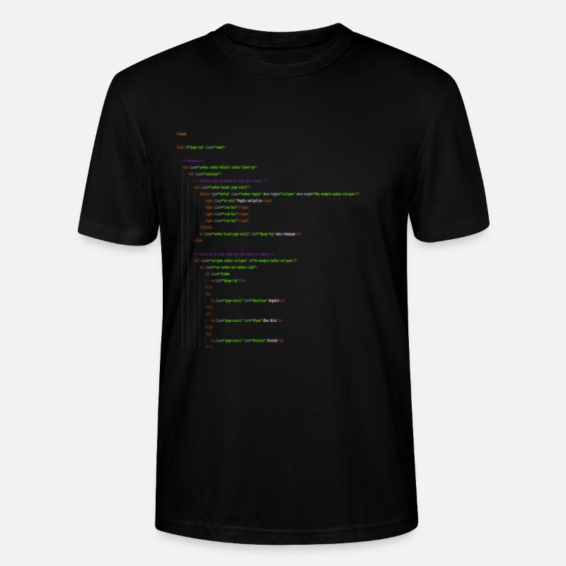 Programmation HTML. Chemise de ballot - T-shirt bio CRAFTER Stanley Stella Unisexe - noir