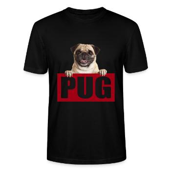 Pug Pug Dog Propriétaire Chien De La Mode - T-shirt bio CRAFTER Stanley Stella Unisexe - noir - Devant - Alina (178cm) & Michal (187cm)