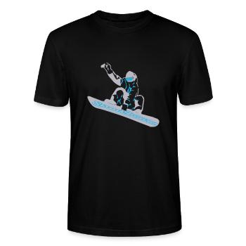 Snowboard Winter Freizeit Sport Hoodie Bstyled - Stanley/Stella Unisex Bio-T-Shirt CRAFTER - Schwarz - Vorne - Alina (178cm) & Michal (187cm)