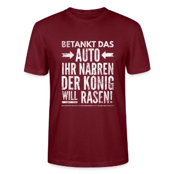 Sprüche Auto Lustige Sprüche Humor Zitat Geschenke - Stanley/Stella Unisex Bio-T-Shirt CRAFTER - Burgunderrot - Vorne - Alina (178cm) & Michal (187cm)