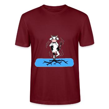 Vache sur la glace - T-shirt bio CRAFTER Stanley Stella Unisexe - bordeaux - Devant - Alina (178cm) & Michal (187cm)