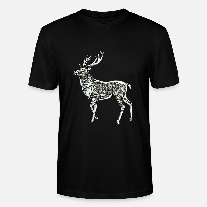 Hirsch - Stanley/Stella Unisex Bio-T-Shirt CRAFTER - Schwarz