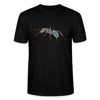 fourmi - T-shirt bio CRAFTER Stanley Stella Unisexe - noir - Devant - Alina (178cm) & Michal (187cm)