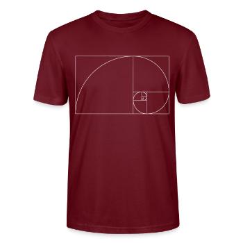 Fibonacci Spirale Goldener Schnitt Geometrie Phi - Stanley/Stella Unisex Bio-T-Shirt CRAFTER - Burgunderrot - Vorne - Alina (178cm) & Michal (187cm)