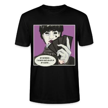 ACE UP MY SLEEVE - Stanley/Stella Unisex Bio-T-Shirt CRAFTER - Schwarz - Vorne - Alina (178cm) & Michal (187cm)