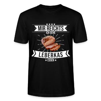 Lebakas Leberkäse Fleischkäse Bayern Spruch Essen - Stanley/Stella Unisex Bio-T-Shirt CRAFTER - Schwarz - Vorne - Alina (178cm) & Michal (187cm)