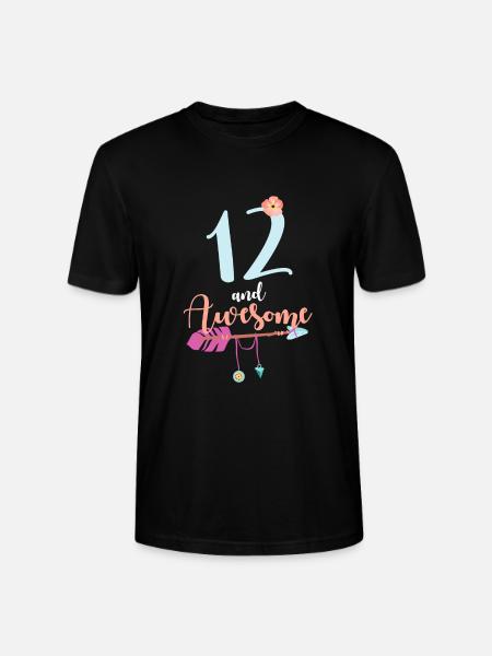 Teenager 12 years 2009 12th birthday girl woman - Stanley/Stella CRAFTER Unisex Organic T-Shirt - black