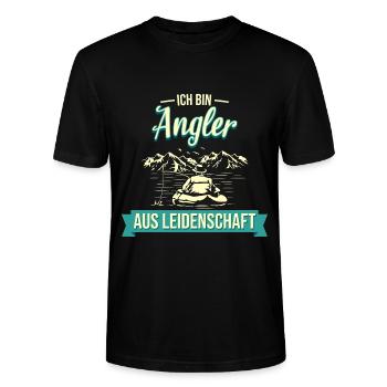Angler Angeln Fischer Fischen Spruch - Stanley/Stella Unisex Bio-T-Shirt CRAFTER - Schwarz - Vorne - Alina (178cm) & Michal (187cm)