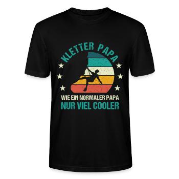 Kletter Papa Klettern Kletterer Vater - Stanley/Stella Unisex Bio-T-Shirt CRAFTER - Schwarz - Vorne - Alina (178cm) & Michal (187cm)