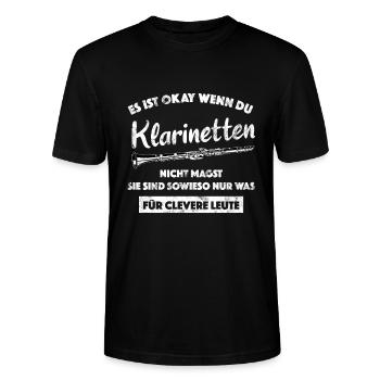 Klarinette Musiker Blasmusik Kapelle Klarinettist - Stanley/Stella Unisex Bio-T-Shirt CRAFTER - Schwarz - Vorne - Alina (178cm) & Michal (187cm)