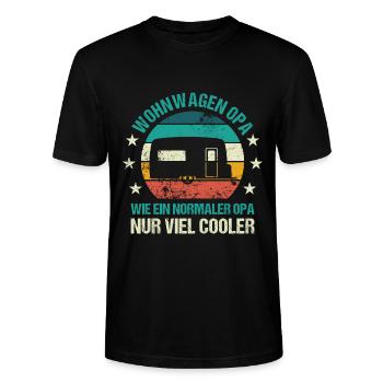 Camping Wohnwagen Opa Camper - Stanley/Stella Unisex Bio-T-Shirt CRAFTER - Schwarz - Vorne - Alina (178cm) & Michal (187cm)