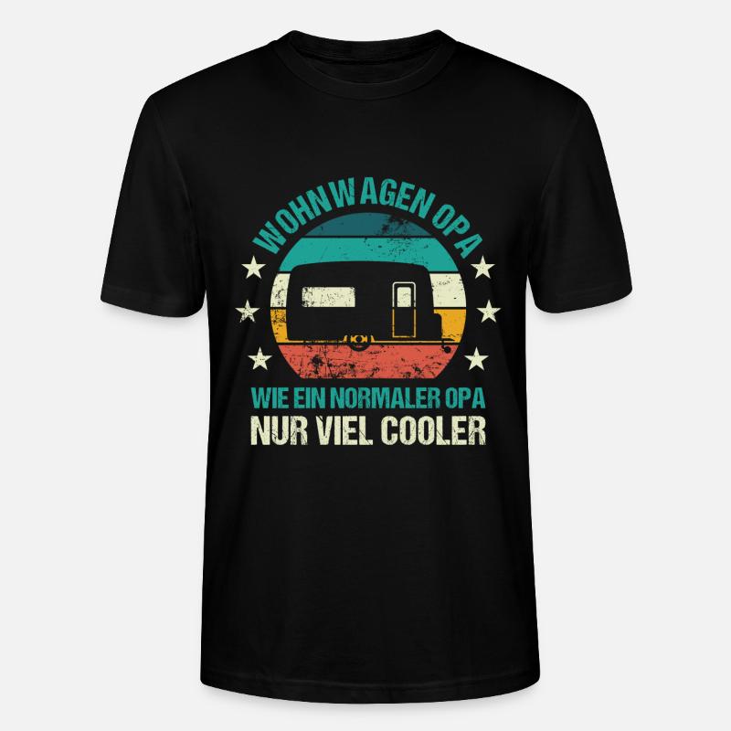 Camping Wohnwagen Opa Camper - Stanley/Stella Unisex Bio-T-Shirt CRAFTER - Schwarz