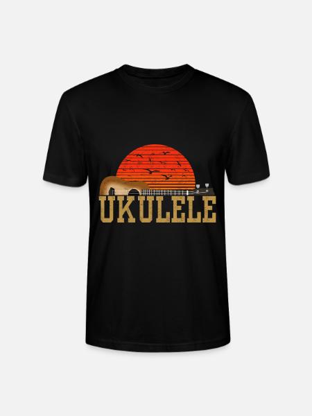 Ukulele Guitar Instrument Music Gift - Stanley/Stella CRAFTER Unisex Organic T-Shirt - black