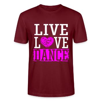 Live Love Dance Breakdance Hip Hop Ballet Dance - T-shirt bio CRAFTER Stanley Stella Unisexe - bordeaux - Devant - Alina (178cm) & Michal (187cm)