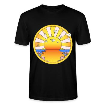 LSD California Orange Sunshine - Stanley/Stella CRAFTER Unisex Organic T-Shirt - black - Front - Alina (178cm) & Michal (187cm)